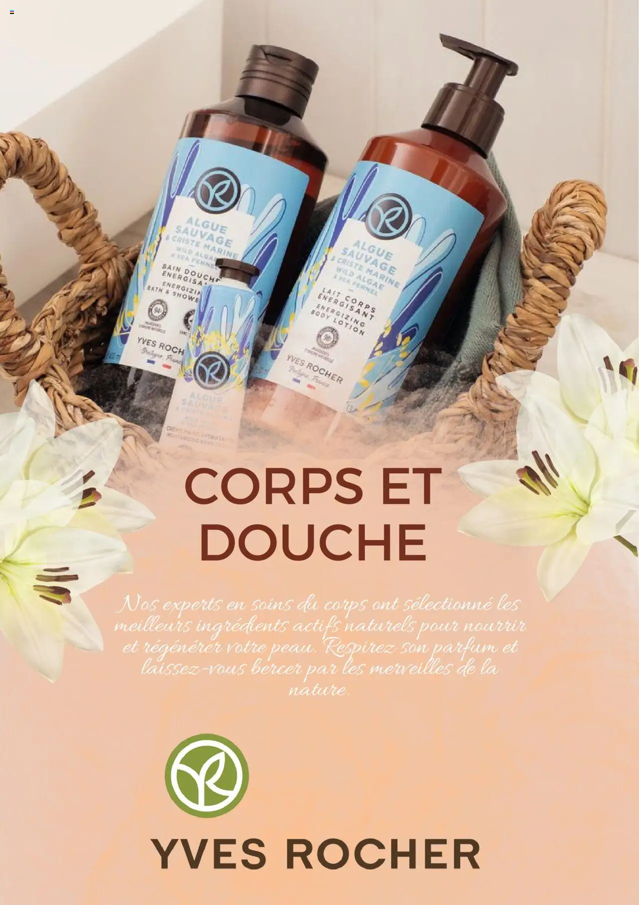 Catalogue de la boutique Yves Rocher valable du 01/07/2025 - Page numéro 1 - Parfum, Body, Lait, Douche, Crème, Crème mains, Ingrédients