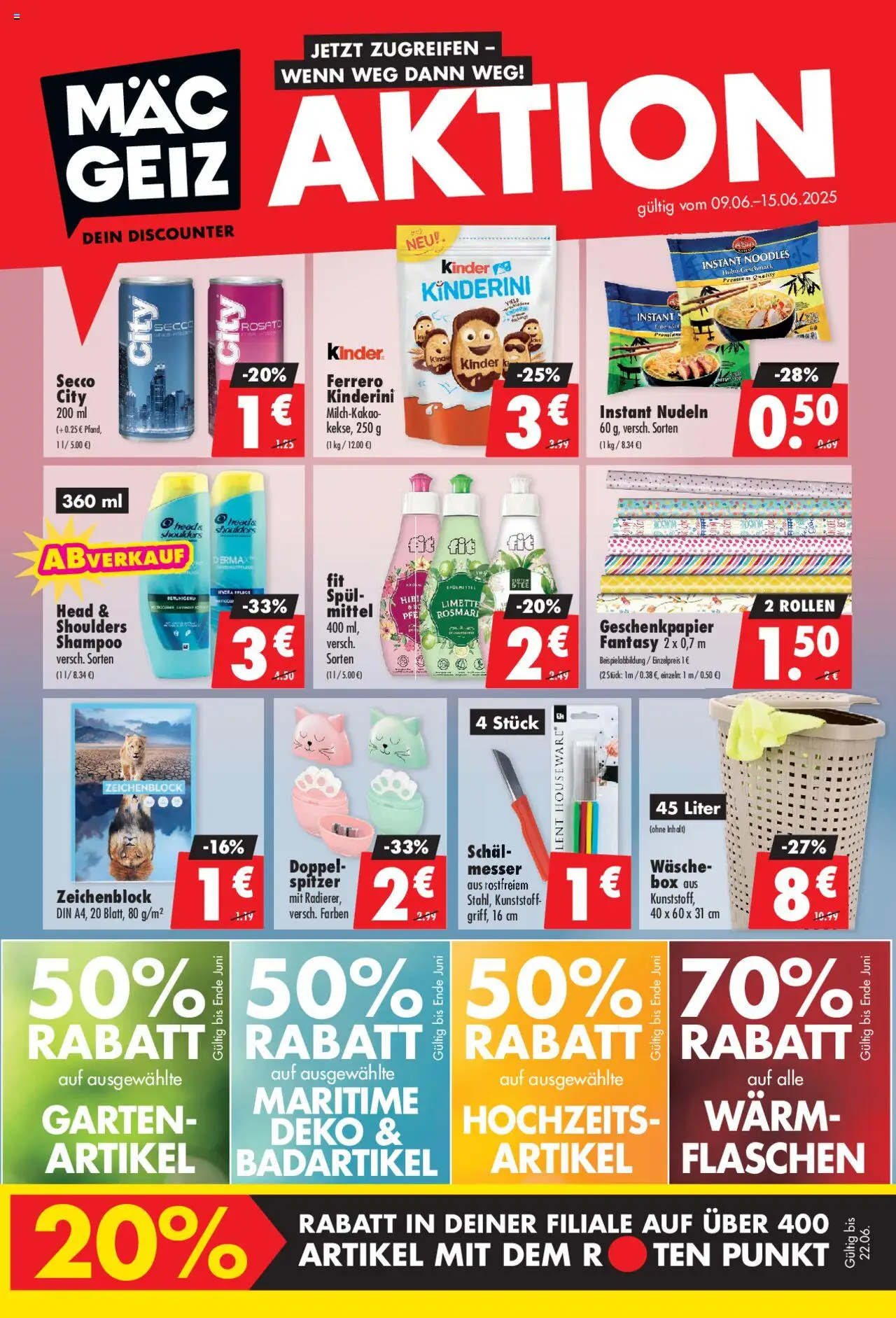 Mäc Geiz Prospekt (vom 09.06.2025 - 22.06.2025) - Nudeln, Schal, Box, Shampoo, Limette, Head & shoulders