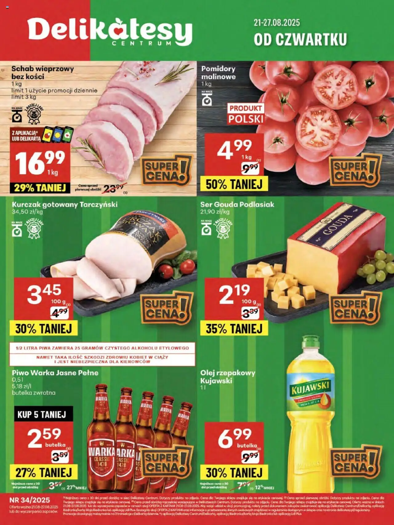 Delikatesy Centrum gazetka 21.08.2025 - Nowa gazetka promocyjna - Numer strony 1