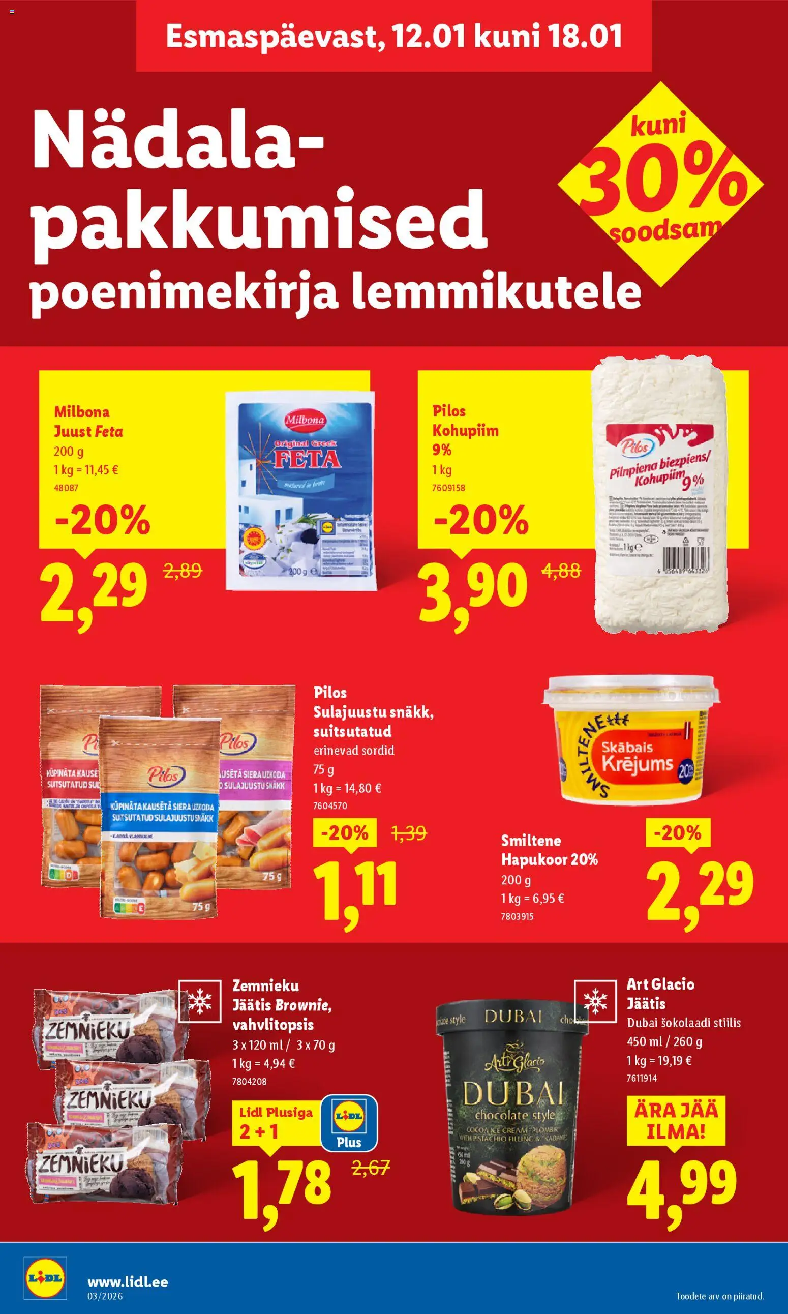 Lidl kliendilehe eelvaade alates 2026.01.12