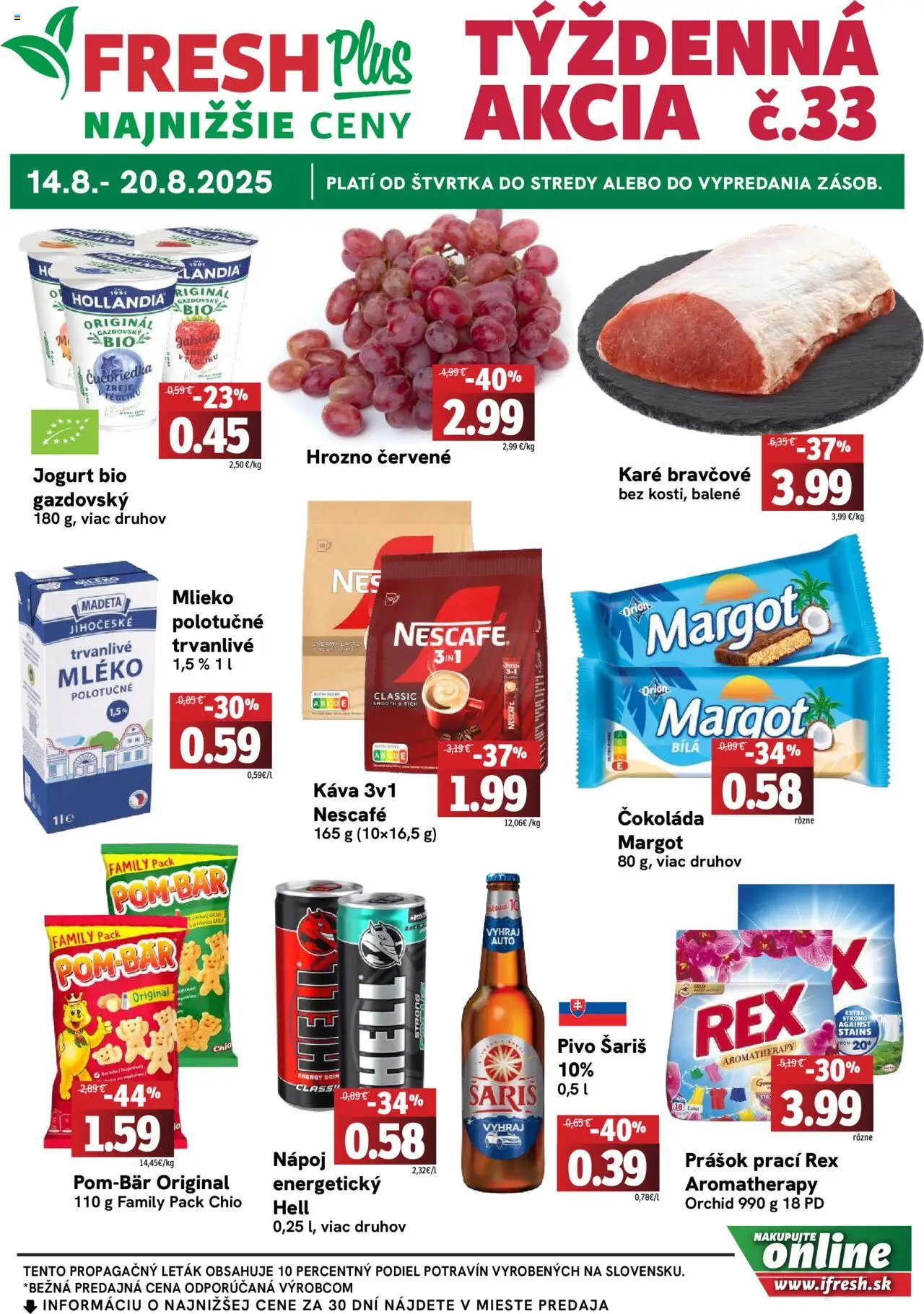 Fresh Leták od 14.08.2025 > Potraviny online