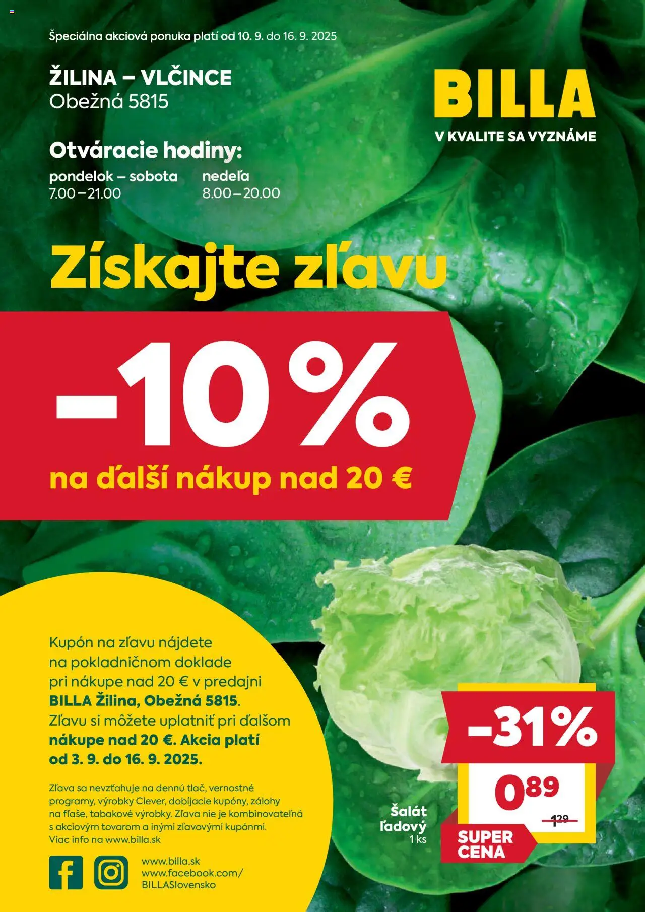 Billa leták od 10.09.2025 > Špeciálna ponuka online