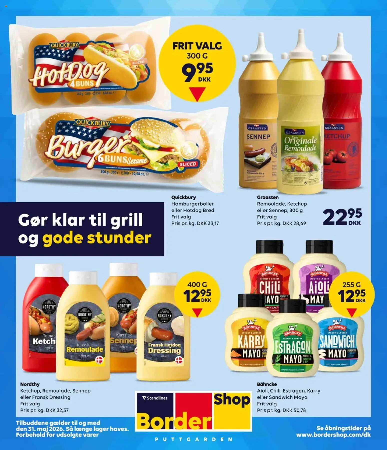 Eksempel på tilbudsavis Bordershop - Tilbud på kolonial fra butik Bordershop gyldig fra 12/04/2026 - Grill, Brød, Remoulade, Ketchup, Chili, Dressing, Sennep, Karry