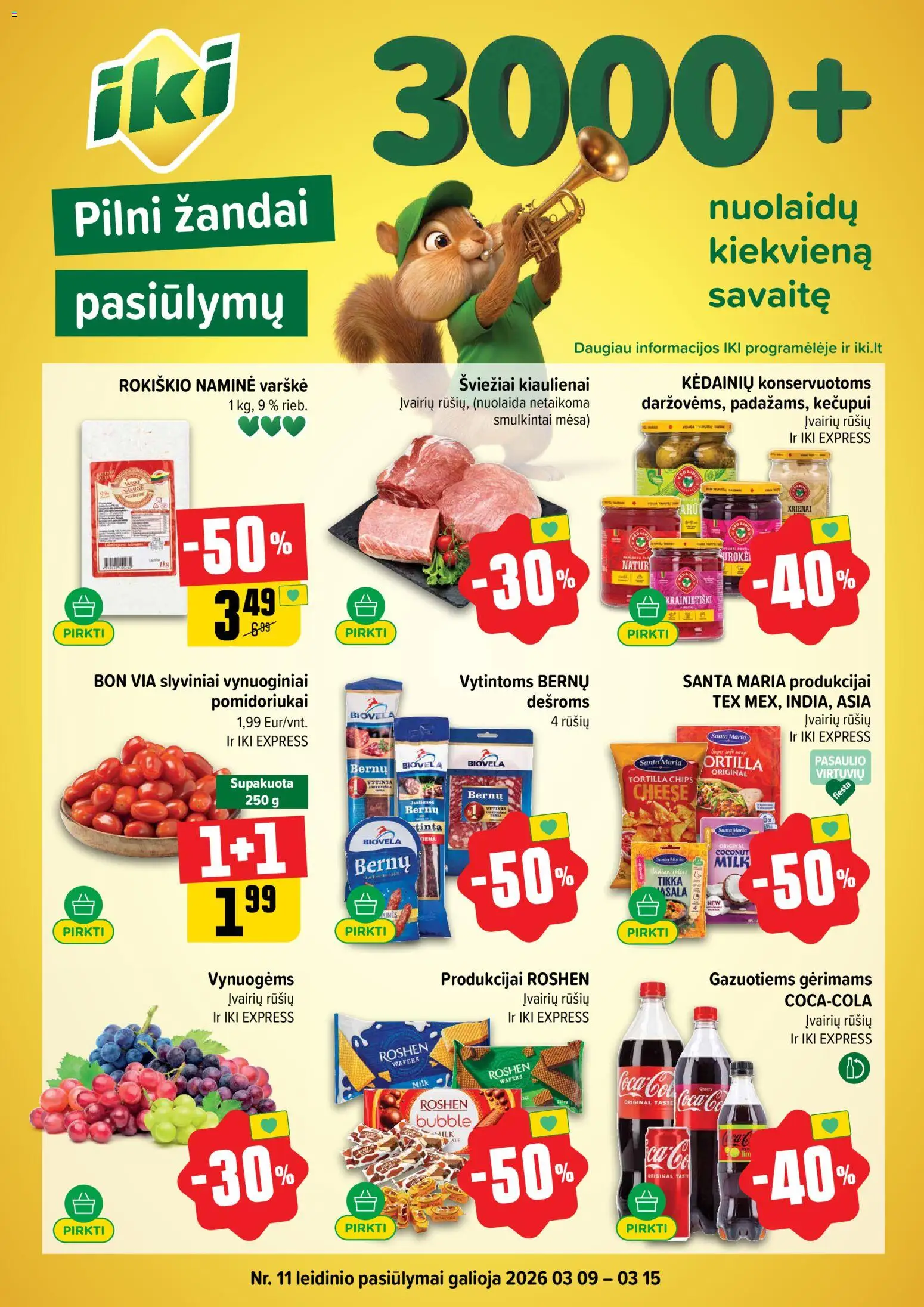 IKI parduotuvės leidinio IKI leidinys galiojančio nuo 2026.03.09 peržiūra