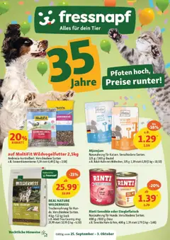 Vorschau von dem Prospekt des Geschäftes Fressnapf, gültig ab dem 25.09.2025