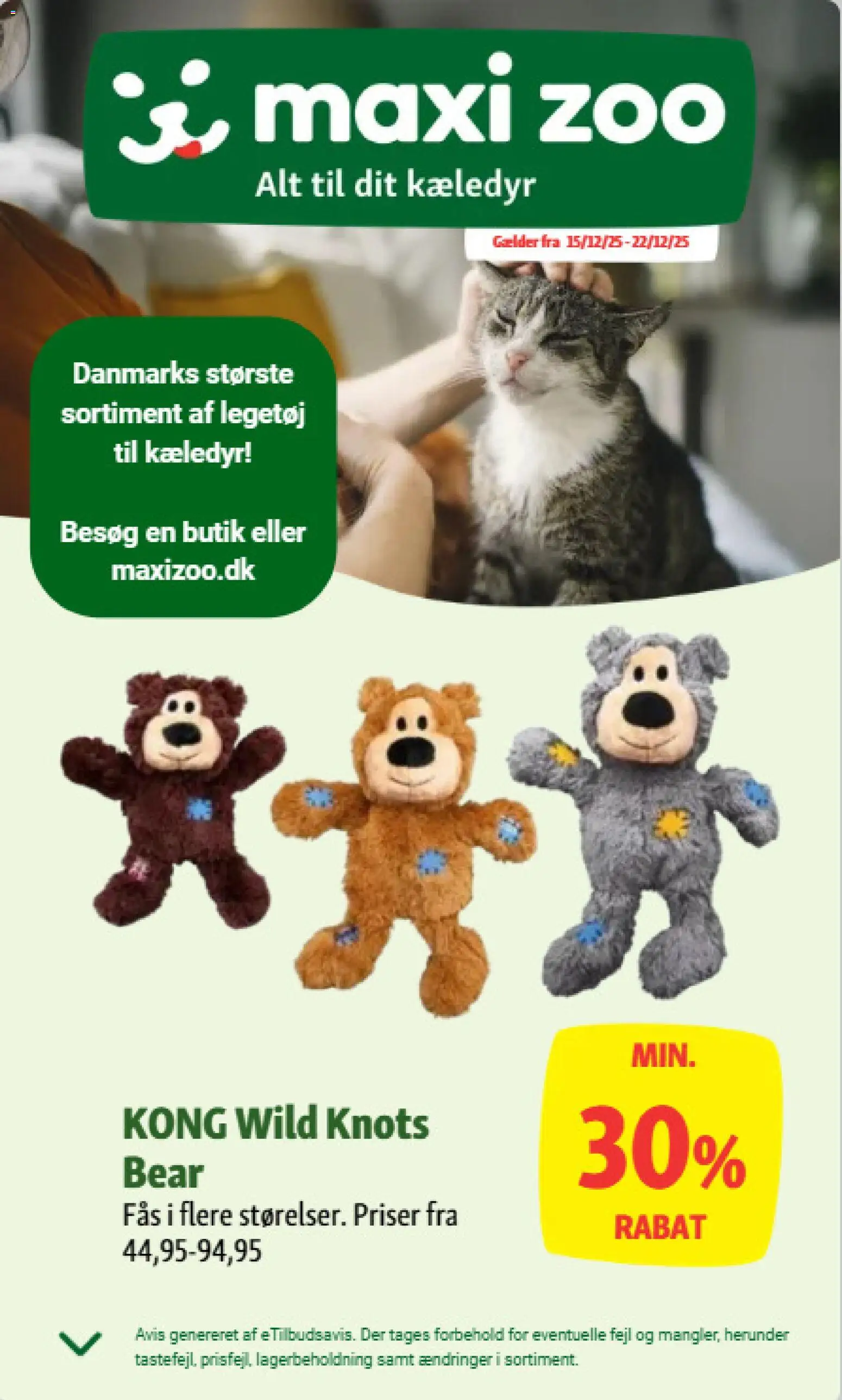 Eksempel på tilbudsavis Tilbudsavis fra butik Maxi Zoo gyldig fra 15/12/2025