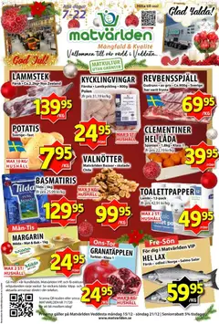 Förhandsgranska reklamblad Aktuella reklamblad Matvärlden - Veddesta från butik Matvärlden gäller från 15/12/2025