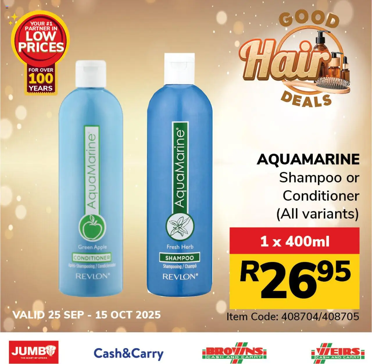 Jumbo Shampoo Specials from 25/09 - 15/10/2025 > Promotions