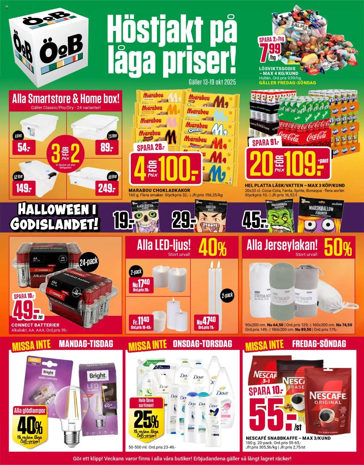 Aktuella reklamblad ÖoB är giltig 13/10 2025 > Veckans Erbjudanden gäller från 13/10/2025 till 19/10/2025 sidnummer 1