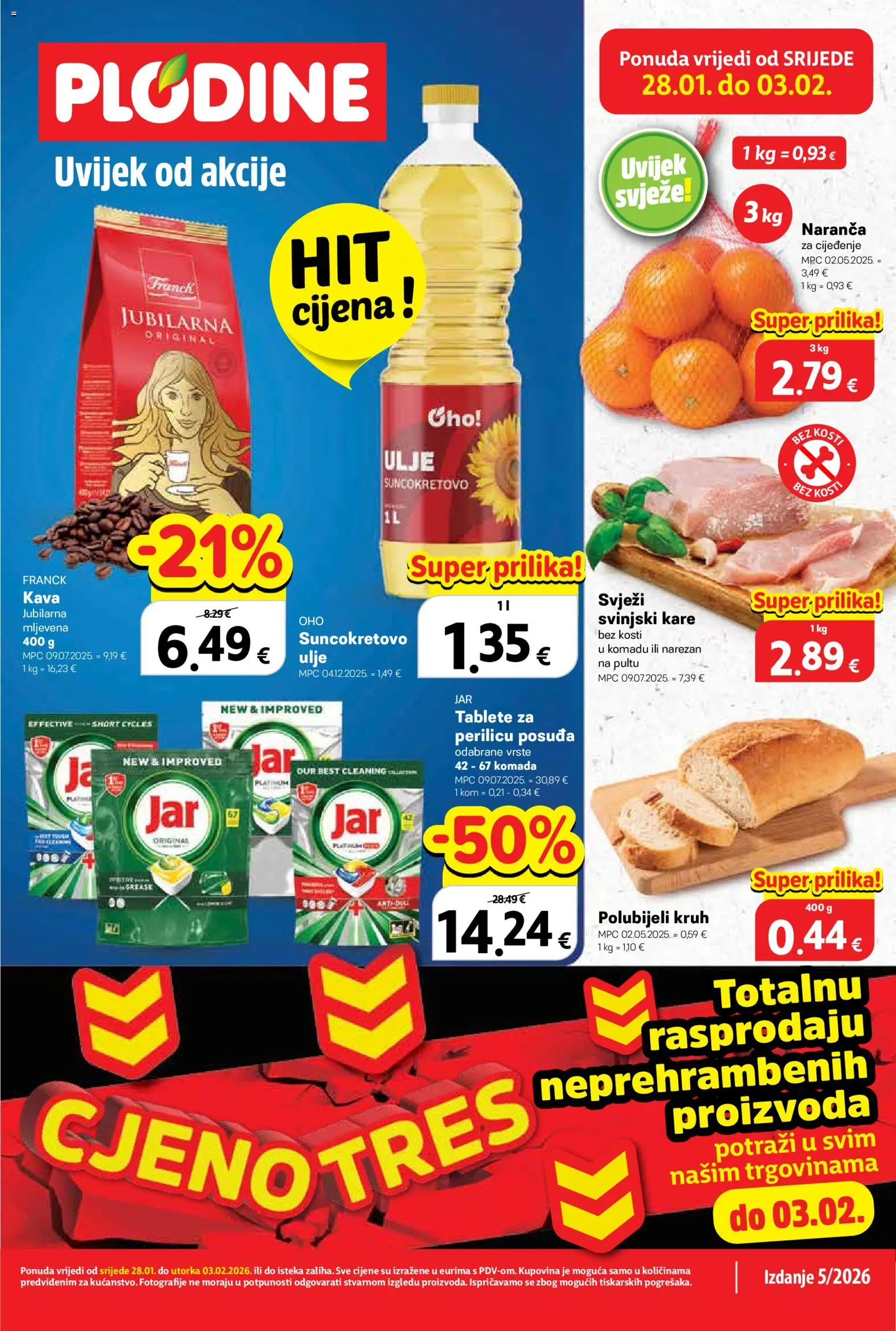 Pregled letka Katalog trgovine Plodine vrijedi od 28.01.2026