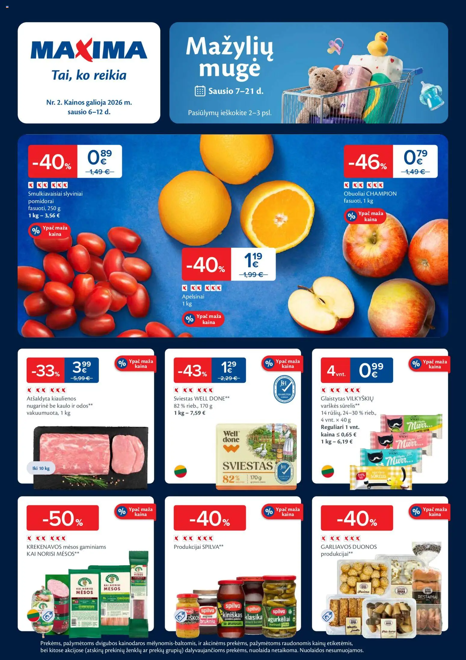 MAXIMA parduotuvės leidinio Leidinys galiojančio nuo 2026.01.06 peržiūra