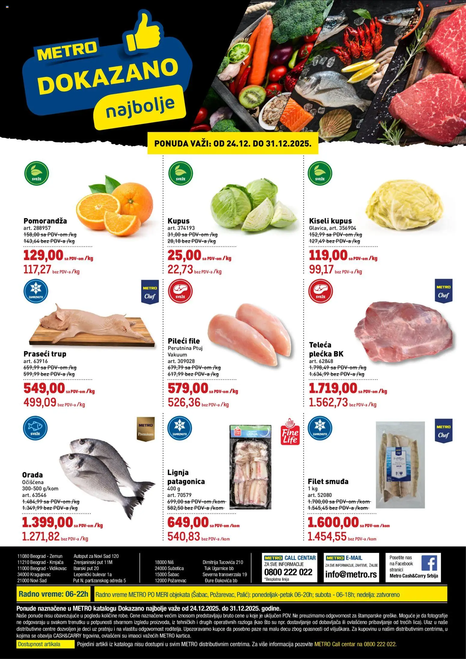 Pregled Metro kataloga - važi od 24.12.2025