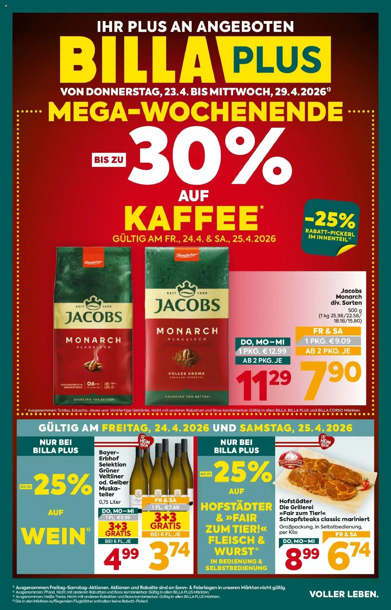 Vorschau der Angebote: Billa Plus Billa Plus Flugblatt - Steiermark gültig ab 23.04.2026 - Kaffee