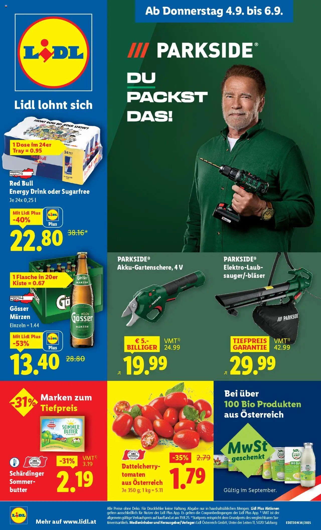  LIDL Flugblatt ab 04.09.2025 - Angebote "Eisenstadt, Ebenfurth, Mattersburg" - Seite 1