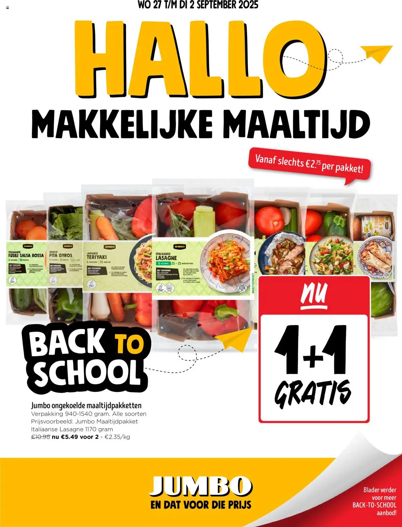 JUMBO shop Folder / Publicité geldig vanaf 27/08/2025 - Paginanummer 1