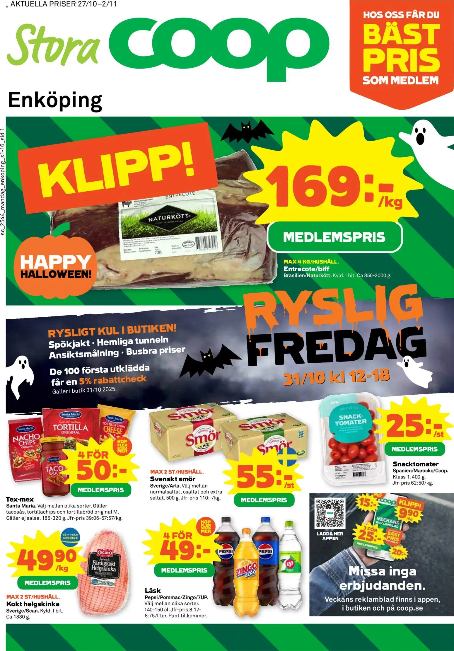 Enköping är giltig 27/10 2025 > Veckans Erbjudanden gäller från 27/10/2025 till 02/11/2025 sidnummer 1 - Chips, Smör, Galler, Tortilla, Tortillabröd, Zingo, Tomater, Tortillachips