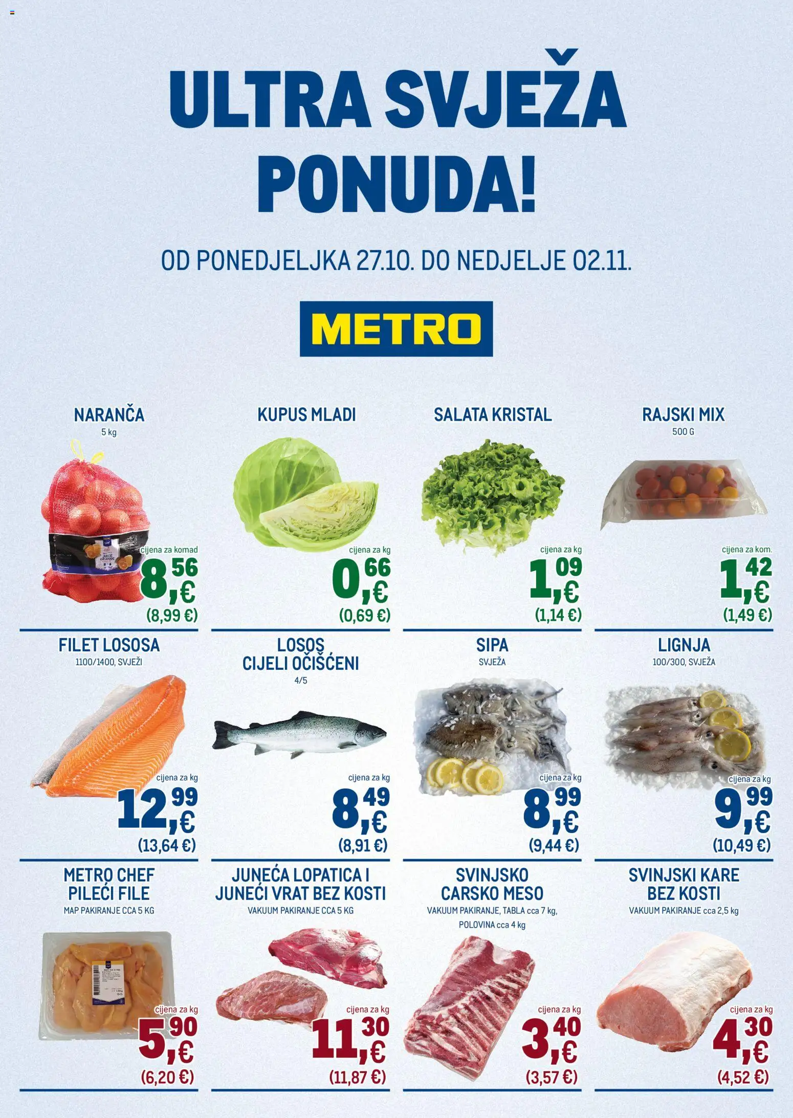 Metro aktualni METRO HR - Ultra svježa ponuda vrijedi od 27.10.2025 - tjedna akcija broj stranice 1