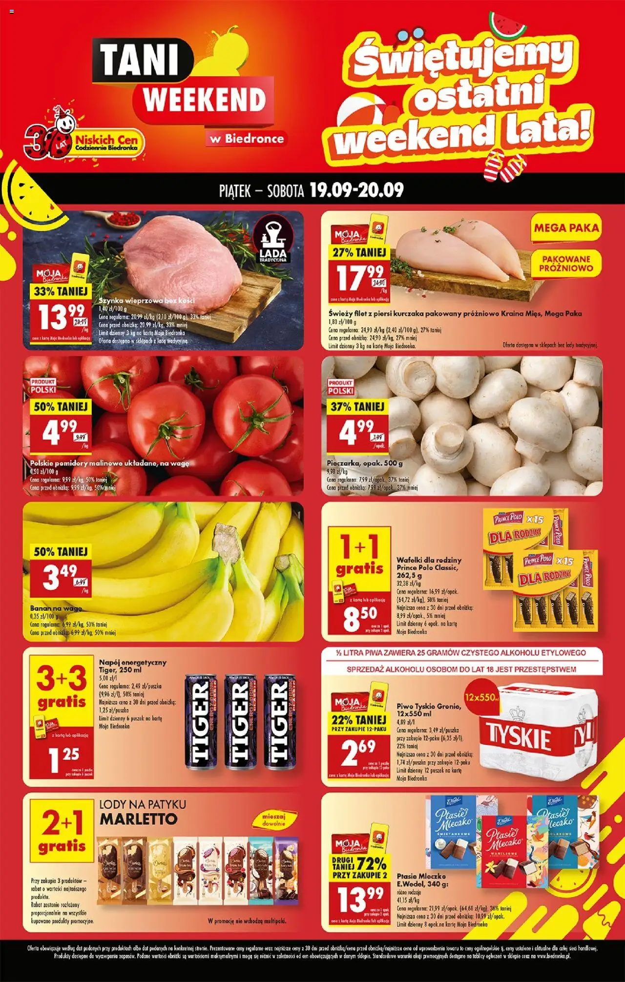 Biedronka gazetka promocyjna 19.09.2025 - "Tani weekend" - Numer strony 1