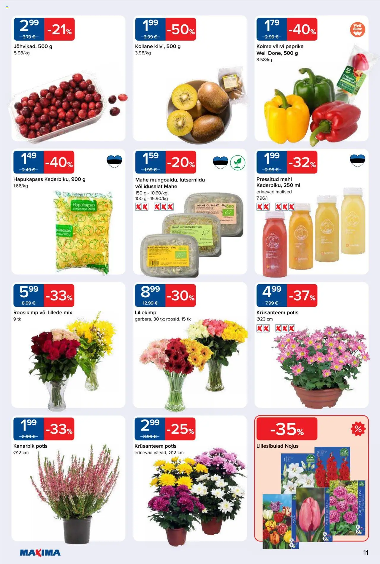 Maxima kliendilehe eelvaade alates 2025.10.14