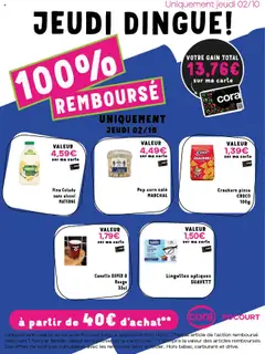 Voorbeeld van Les offres 100% au cora Rocourt Jeudi van winkel Cora geldig vanaf 02/10/2025