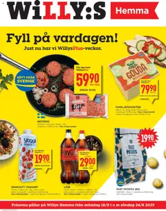 Förhandsgranska reklamblad Aktuella reklamblad Willys Hemma från butik Willys gäller från 18/08/2025