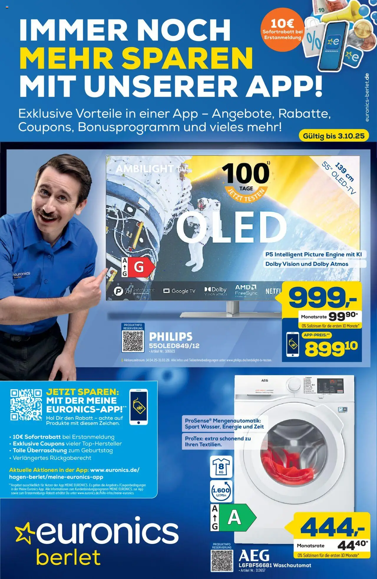 Euronics Die besten App-Angebote Berlet (vom 24.09.2025 - 03.10.2025) - TV, Philips