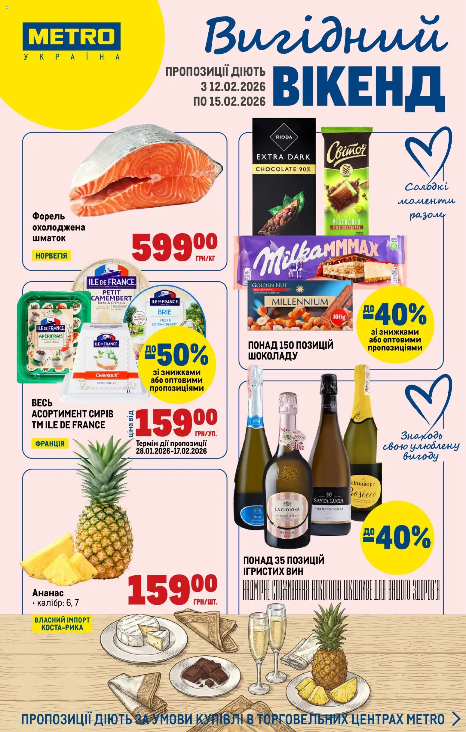 Попередній перегляд каталогу Каталог Вигідних вихідних з магазину Metro дійсний від 12.02.2026