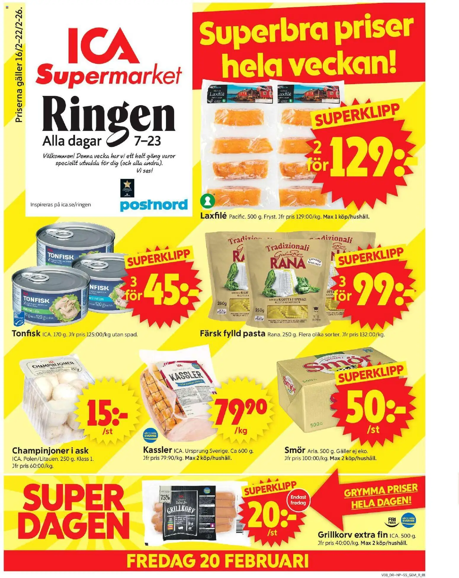 Förhandsgranska reklamblad Stockholm från butik ICA Supermarket gäller från 16/02/2026