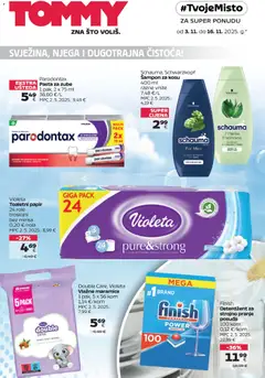 Pregled letka Super ponuda za njegu i čistoću trgovine Tommy vrijedi od 03.11.2025