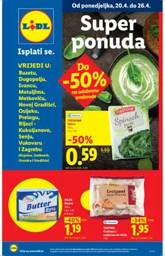 Pregled letka Lidl Super ponuda trgovine Lidl vrijedi od 20.04.2026