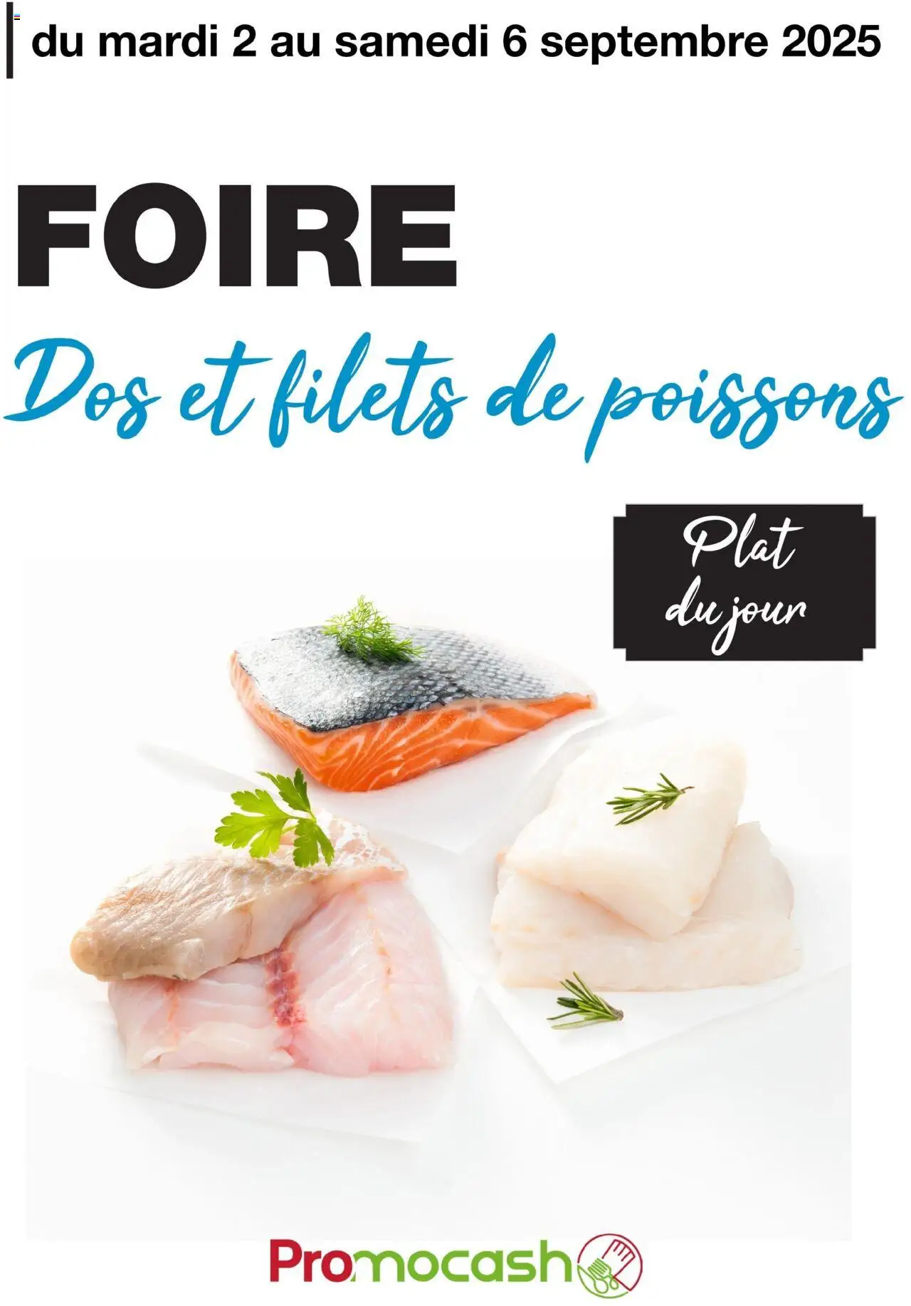 Foire dos de poisson plat du jour du 2 au 6 sept de la boutique Promocash valable du 02/09/2025 - Page numéro 1
