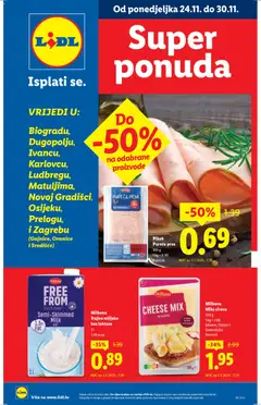 Pregled letka Super ponuda trgovine Lidl vrijedi od 24.11.2025