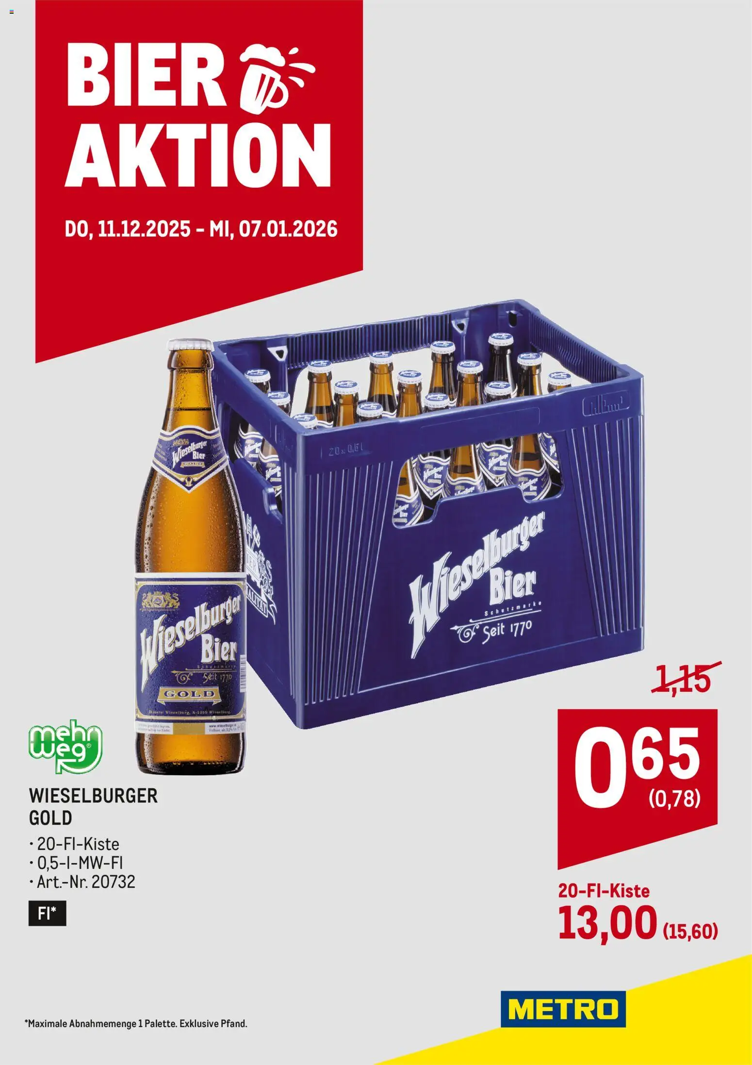 Vorschau der Angebote: Metro Wieselburger Bieraktion gültig ab 11.12.2025