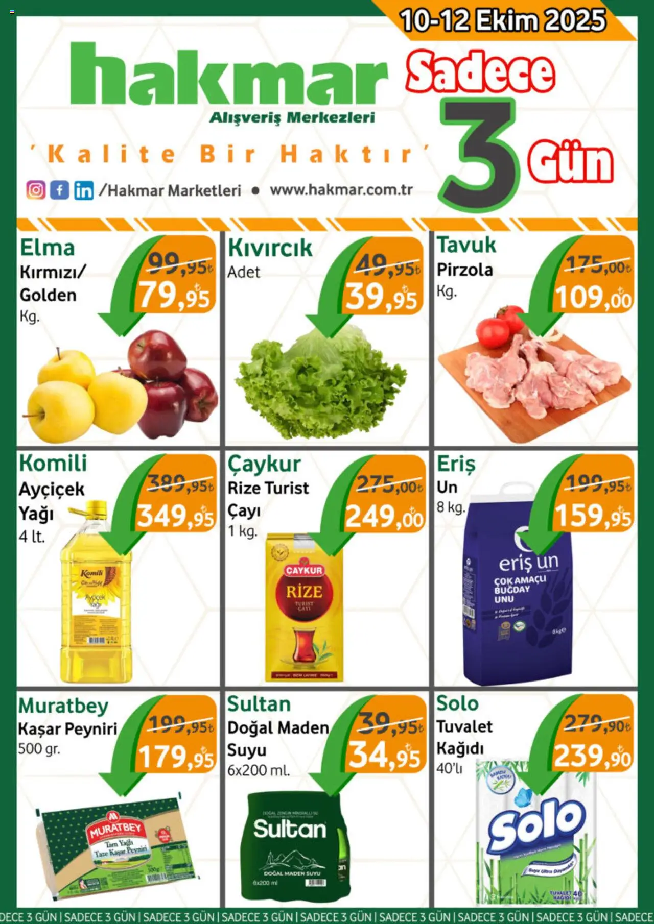 Hakmar Katalog Sadece 3 Gün (10 - 12 Ekim 2025) - Sayfa numarası 1