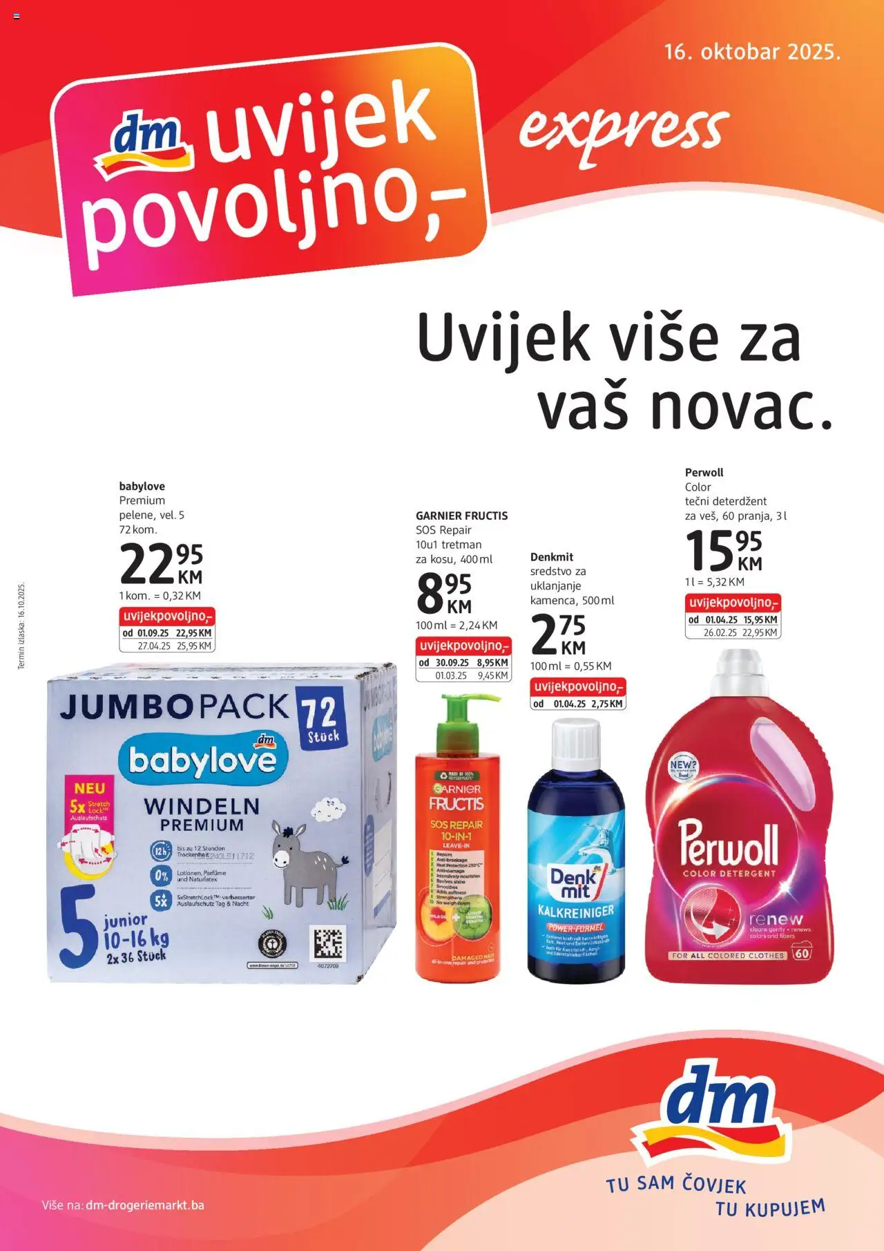 Pregled letka Katalog trgovine DM Drogerie vrijedi od 2025.10.16