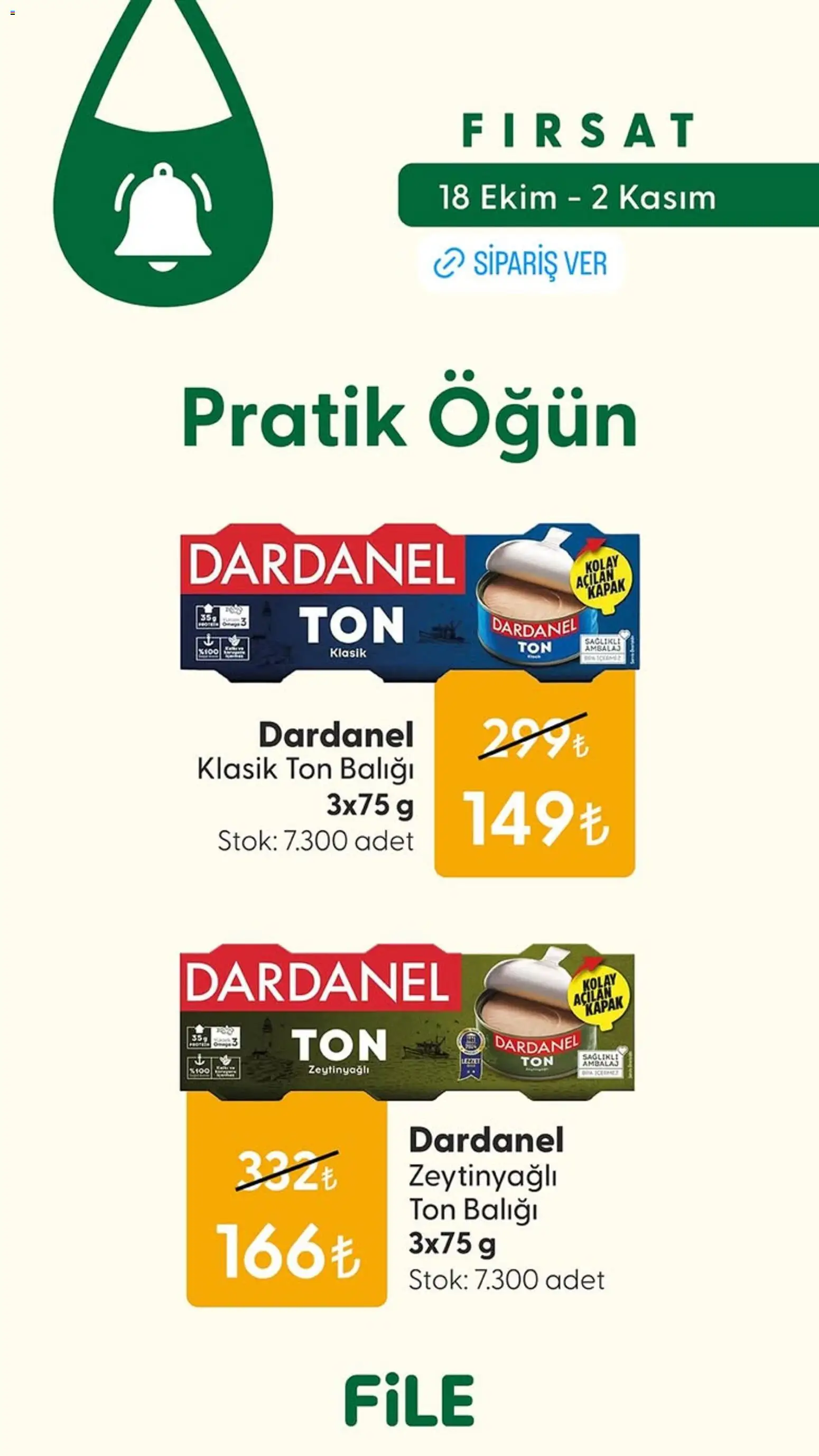 File Market Firsat 18.10.2025 - Broşürünün önizlemesi - Ton balığı