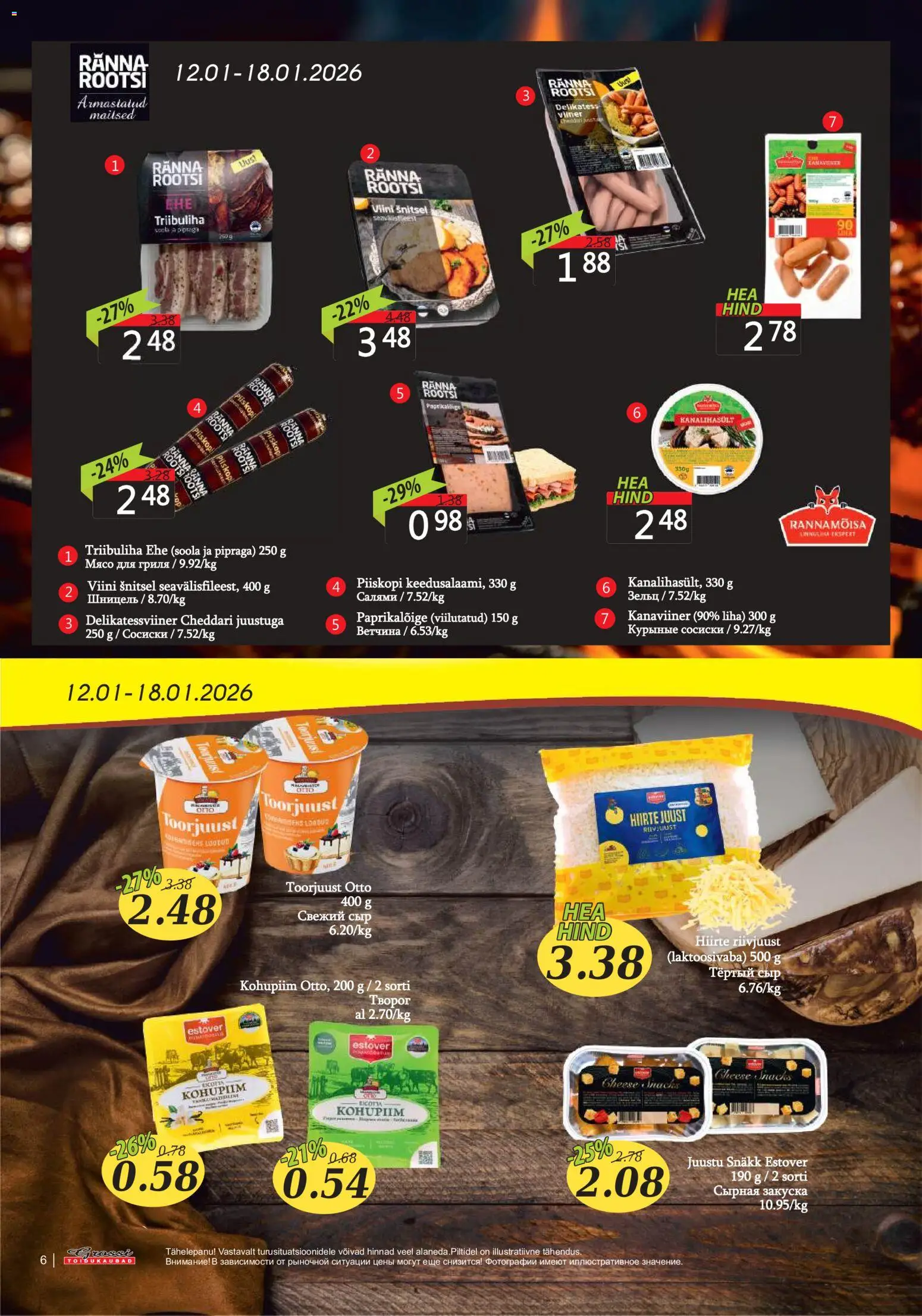 Grossi Toidukaubad kliendilehe eelvaade alates 2026.01.12