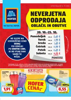 Pregled letka Katalog trgovine Hofer SI vrijedi od 16.10.2025