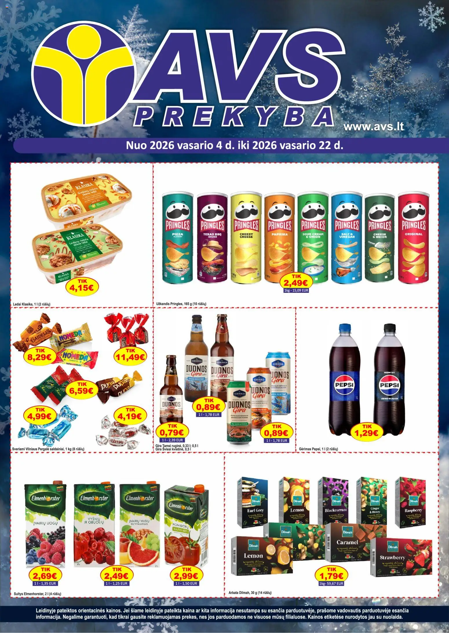 AVS parduotuvės leidinio Leidinys galiojančio nuo 2026.02.04 peržiūra