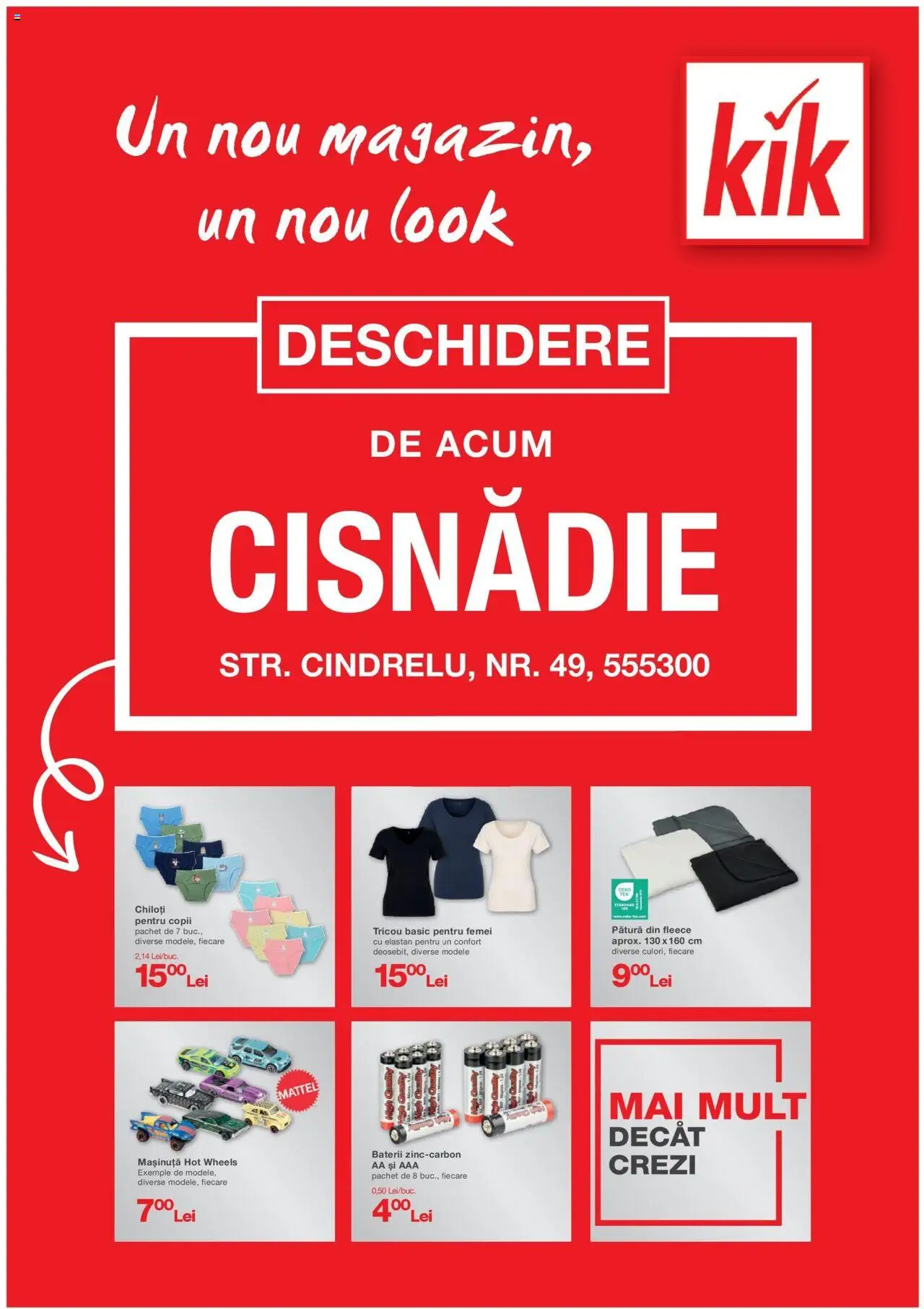 Kik Catalog online de la 28.08.2025 - Magazin Romania - Pagină 1 - Tricou, Pătură, Chiloți, Baterii