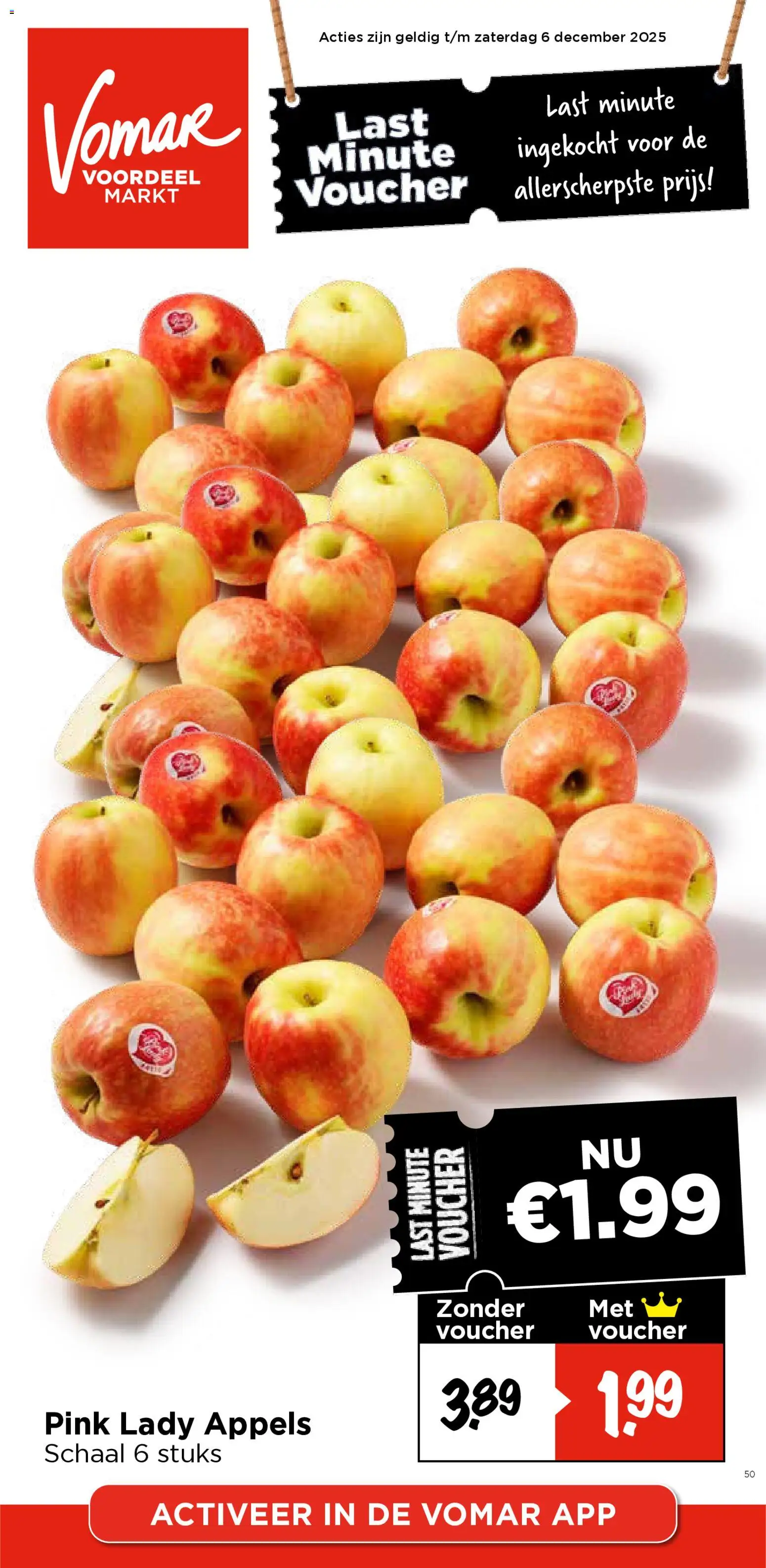 Voorbeeld van Online weekendfolder week 50 van winkel Vomar geldig vanaf 06-12-2025 - Appels, Schaal