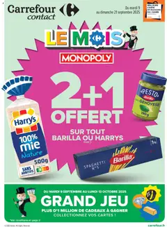 Prévisualisation de Catalogue Le mois monopoly du magasin Carrefour contact formulaire valide 09/09/2025