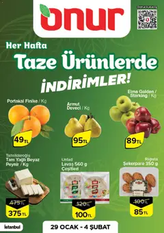 Onur Market Taze Ürünlerde İndirimler - İstanbul 29.01.2026 - Broşürünün önizlemesi
