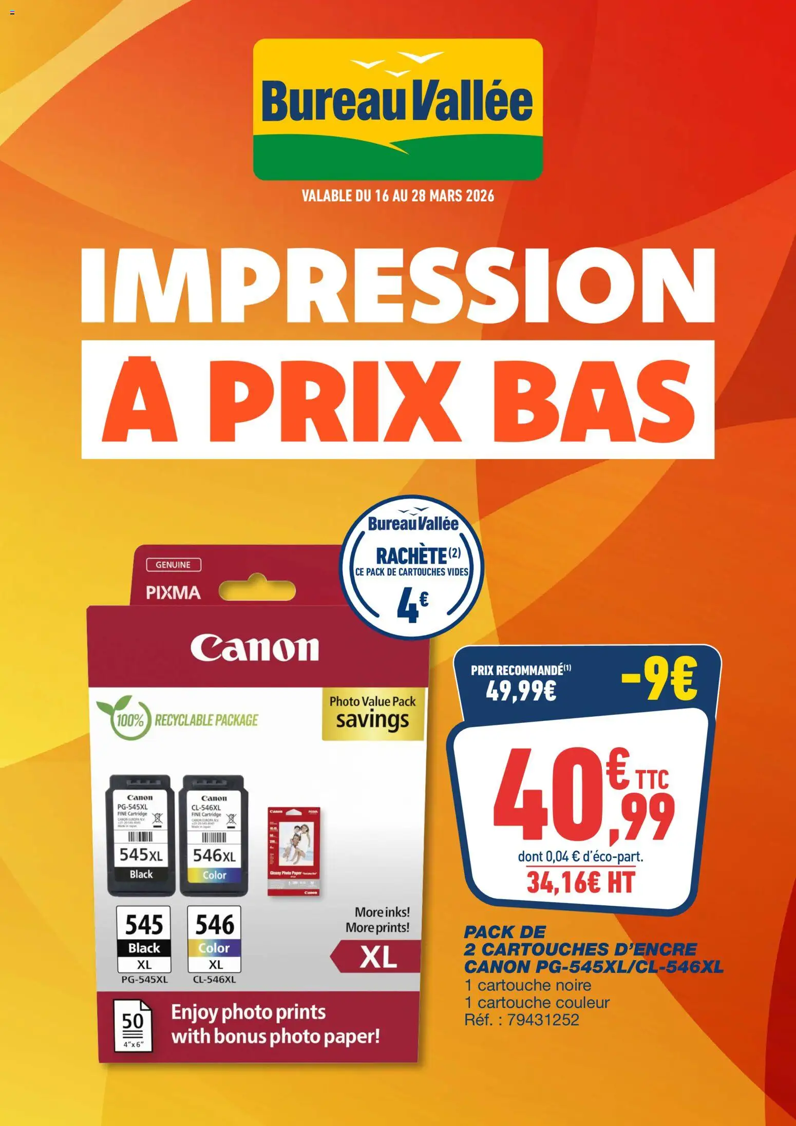 Prévisualisation de Bureau Vallée catalogue du magasin Bureau Vallée formulaire valide 15/03/2026