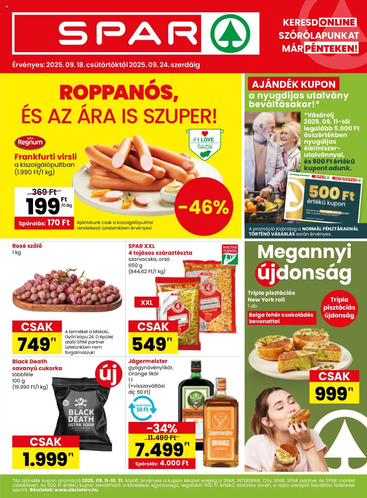 Spar aktuális szórólap, érvényes 2025.09.18.-től - 1 oldal