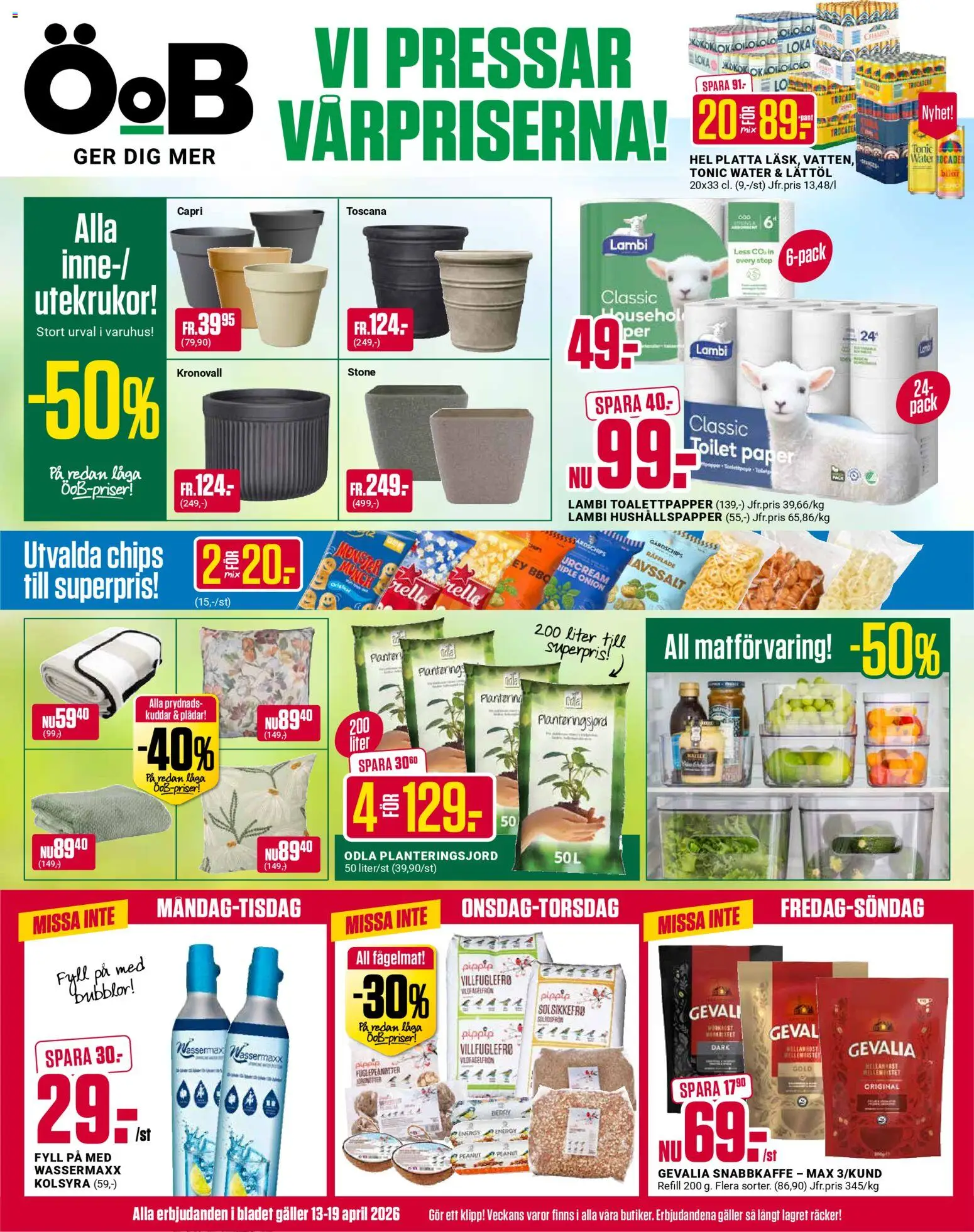 Förhandsgranska reklamblad ÖoB erbjudanden från butik ÖoB gäller från 13/04/2026