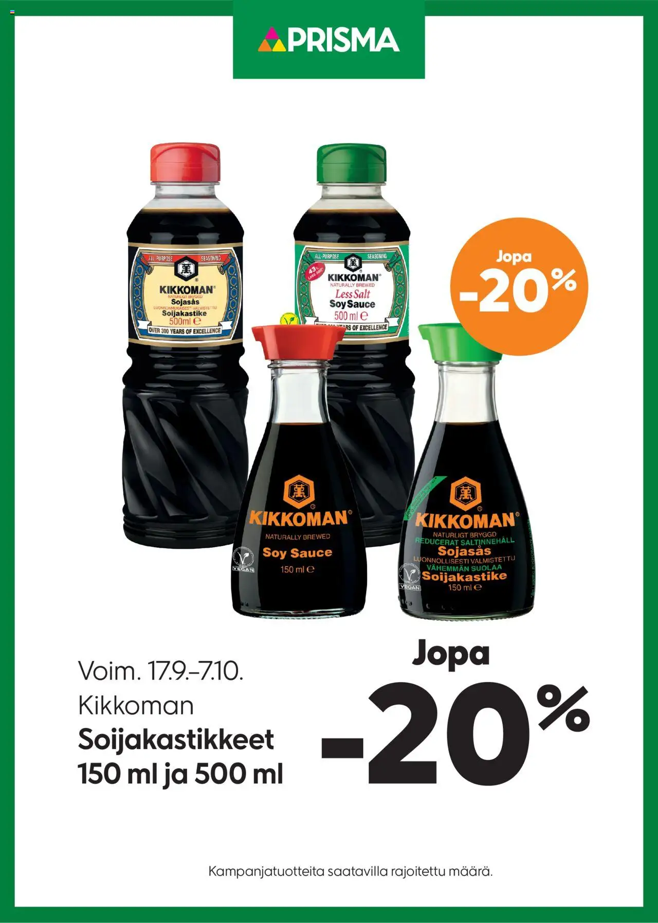 Prisma-kaupan Tarjoukset Soijakastikkeet voimassa 17/09/2025 - Sivulla 1
