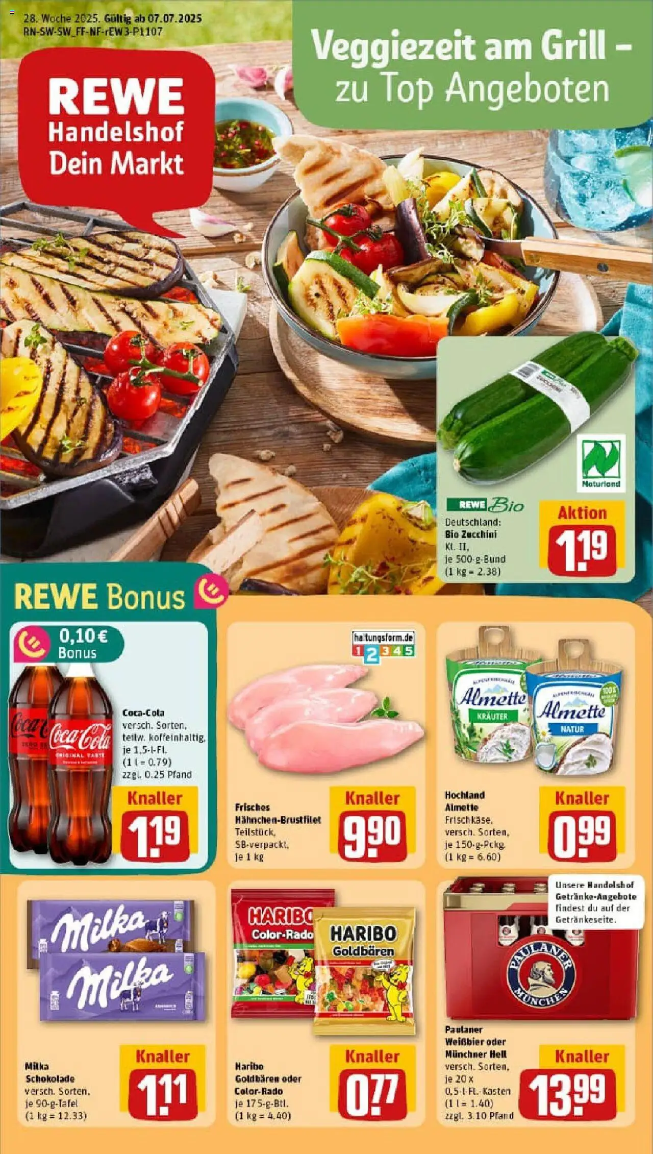 REWE Prospekt ab 06.07.2025 nächste Woche - Prospekt Konstanz - Schokolade, Coca cola, Grill, Cola, Milka schokolade, Milka, Weißbier, Almette