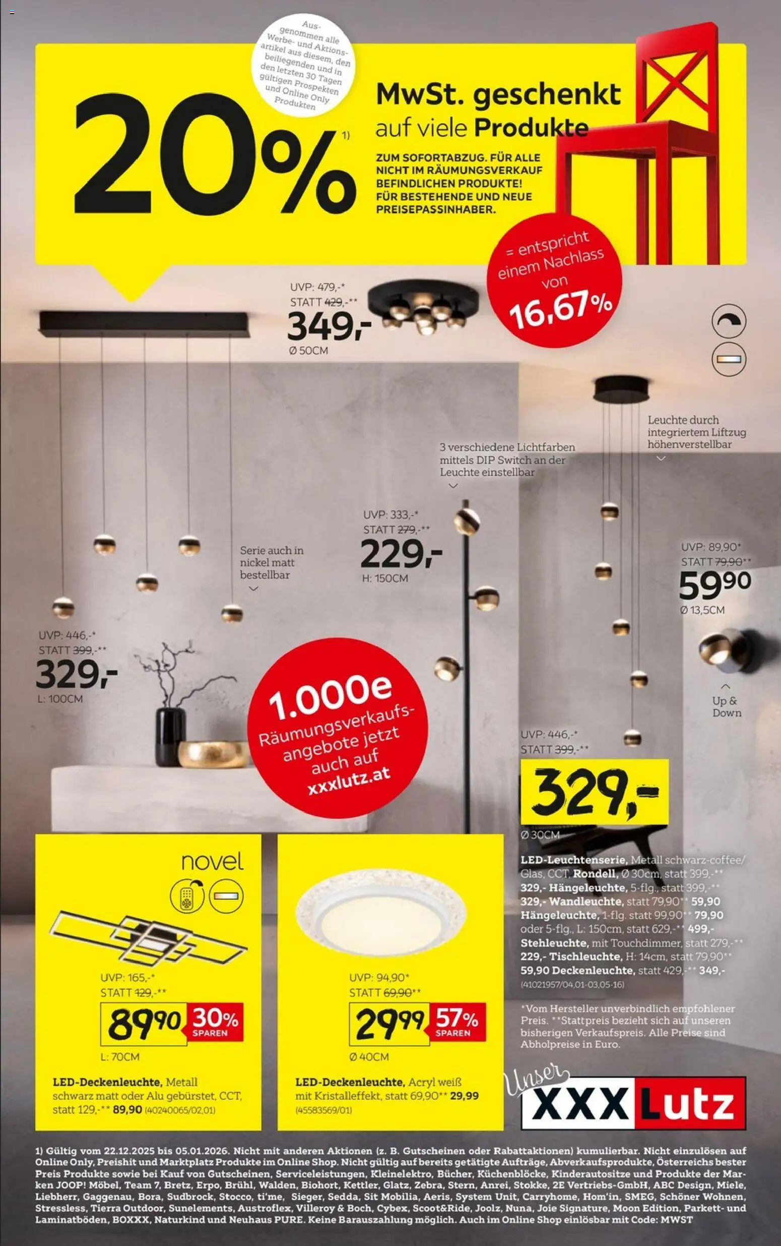 Vorschau der Angebote: XXXLutz Leuchten gültig ab 22.12.2025