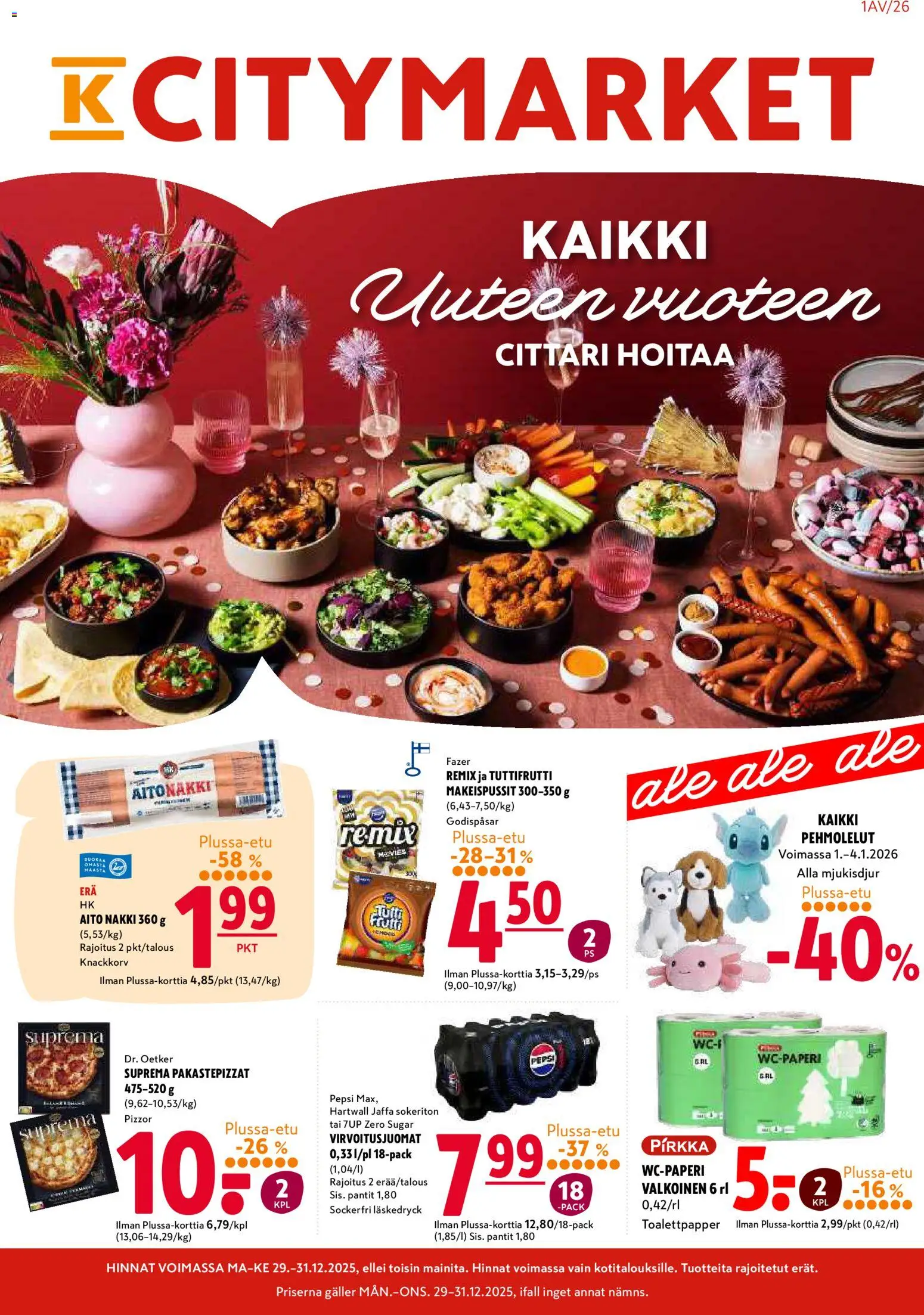 Kaupan K-Citymarket Tarjoukset esikatselu, voimassa 29/12/2025